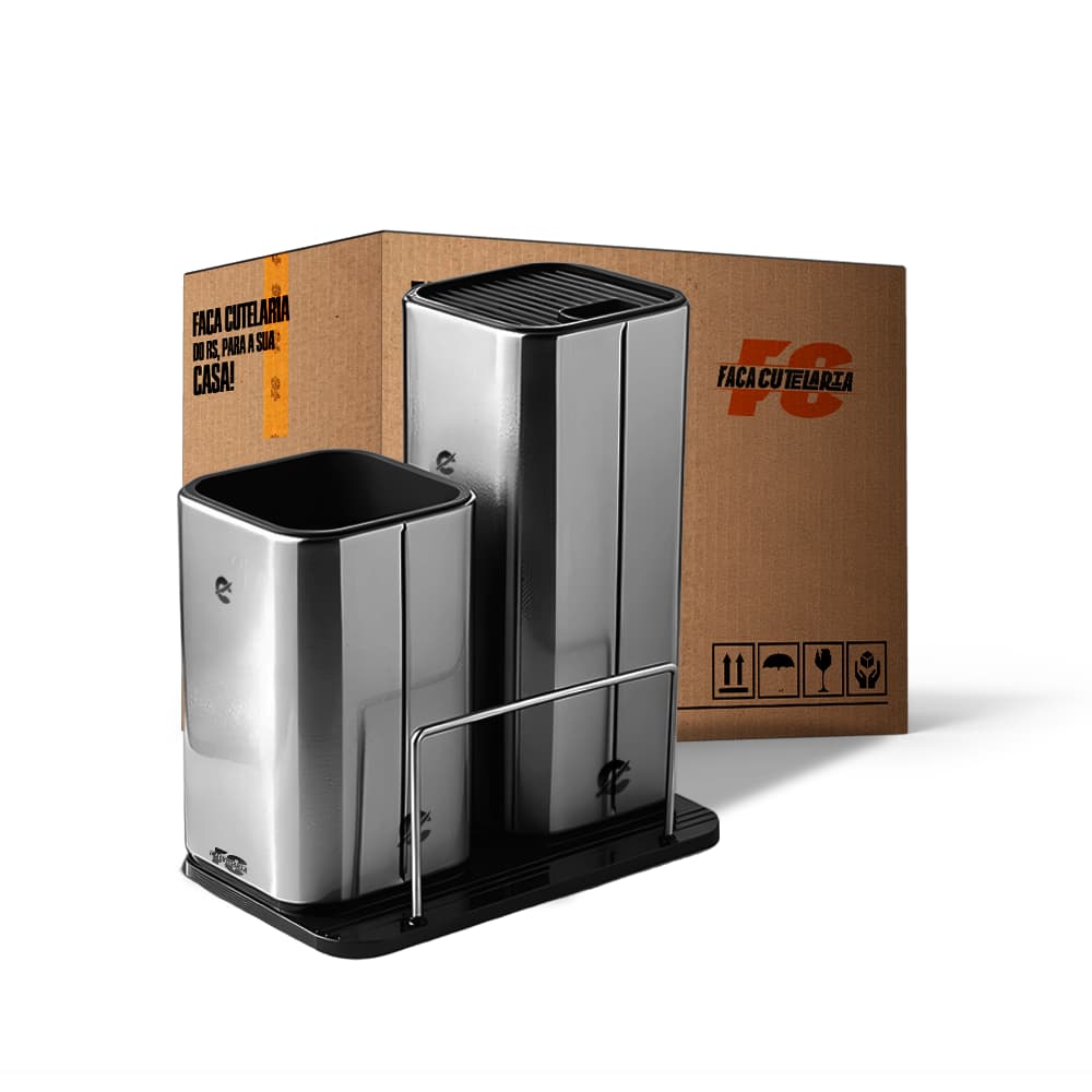 Suporte para Facas de Aço Inox Cepo