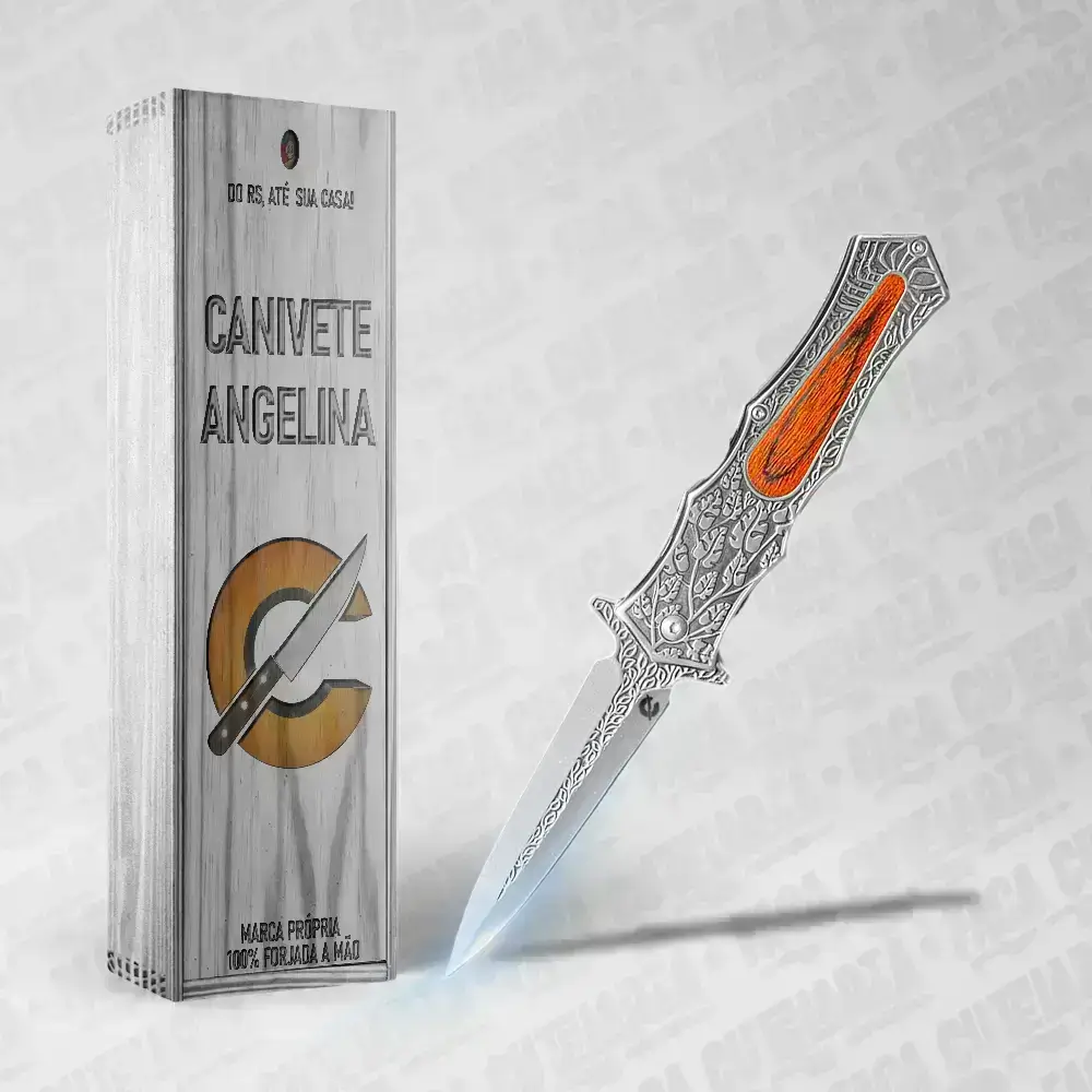 Canivete Angelina Cravejado - Aco Inox 420 Cutelaria + Garantia