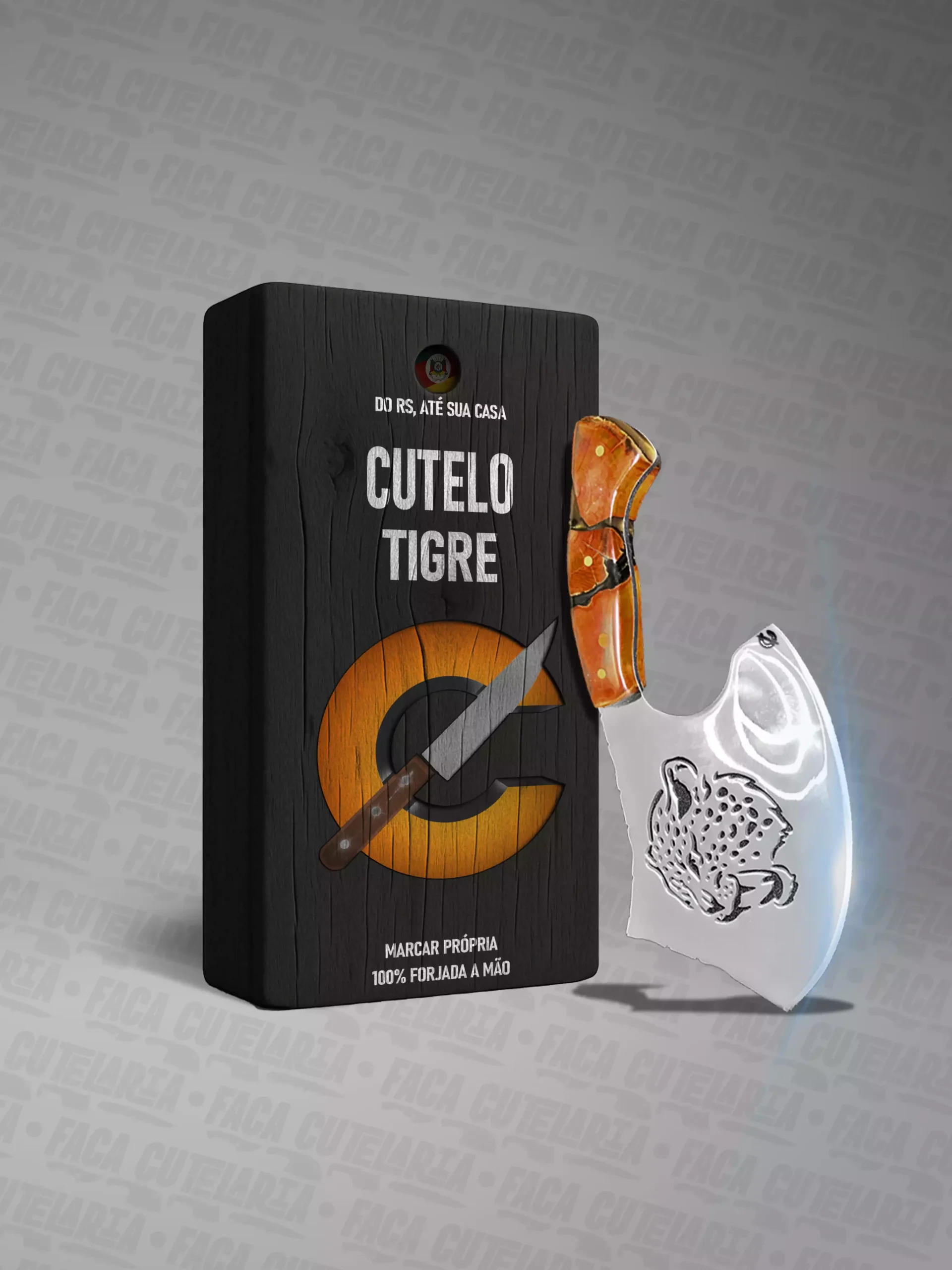 Cutelo Artesanal Tigre - Cutelaria Forjada A Mao + Garantia