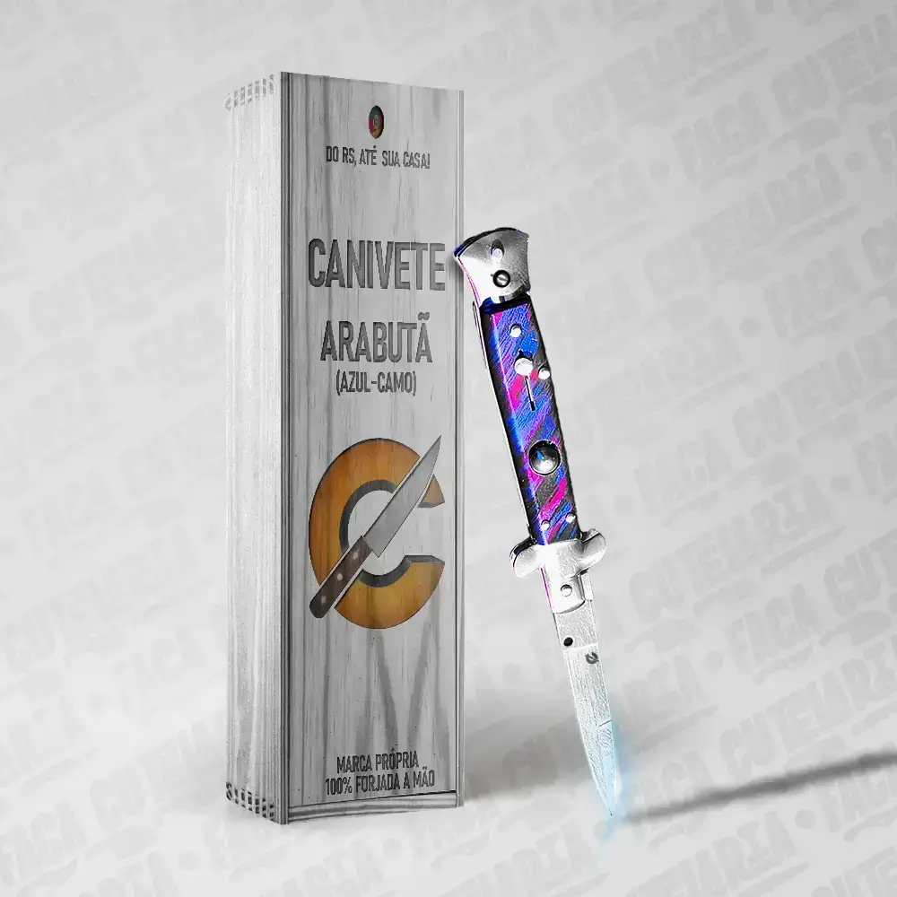 Canivete Arabuta Automatico - Aco Inox 420 Cutelaria + Garantia