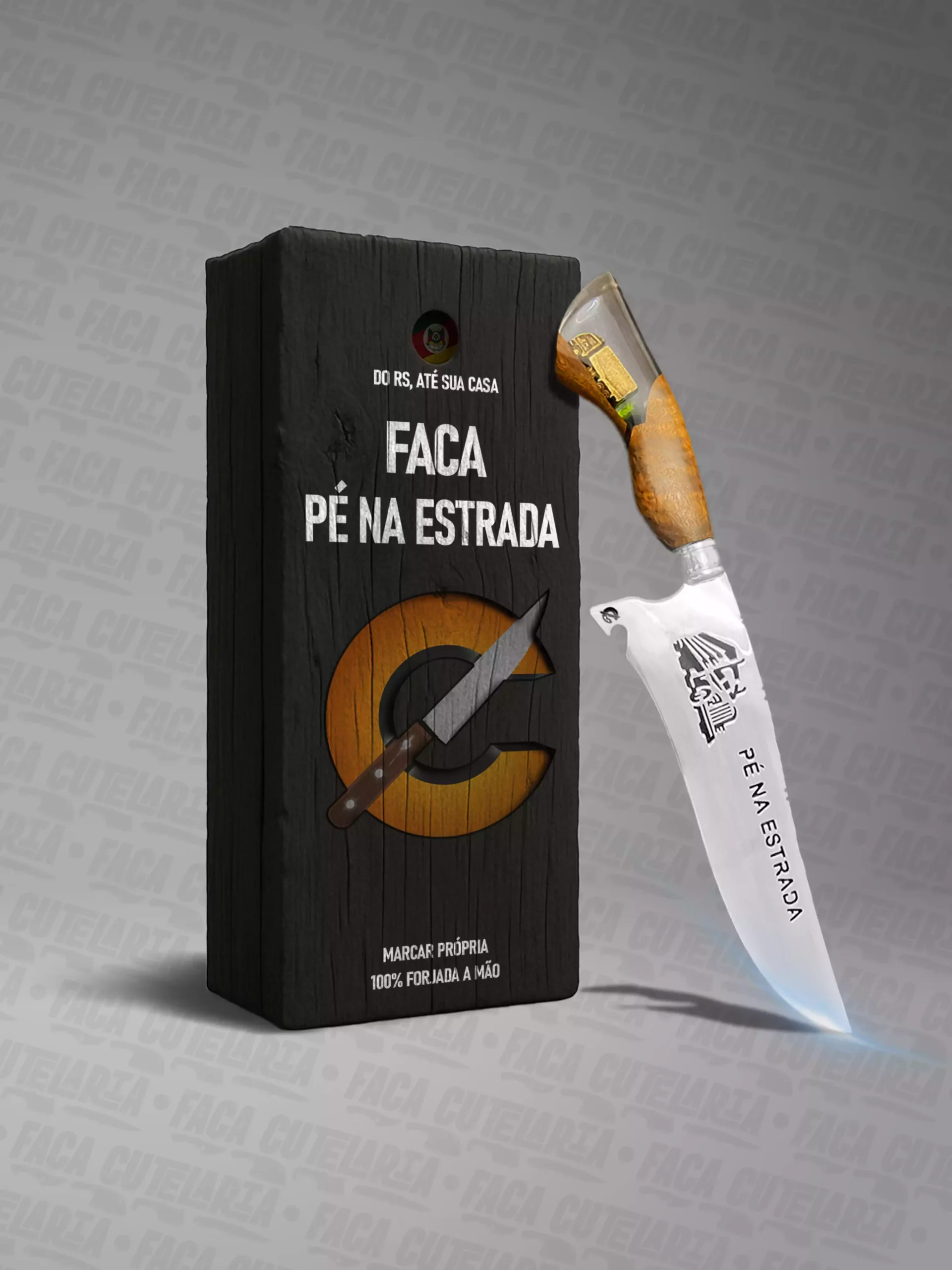 Faca Artesanal Pe na Estrada - Cutelaria Forjada A Mao + Garantia