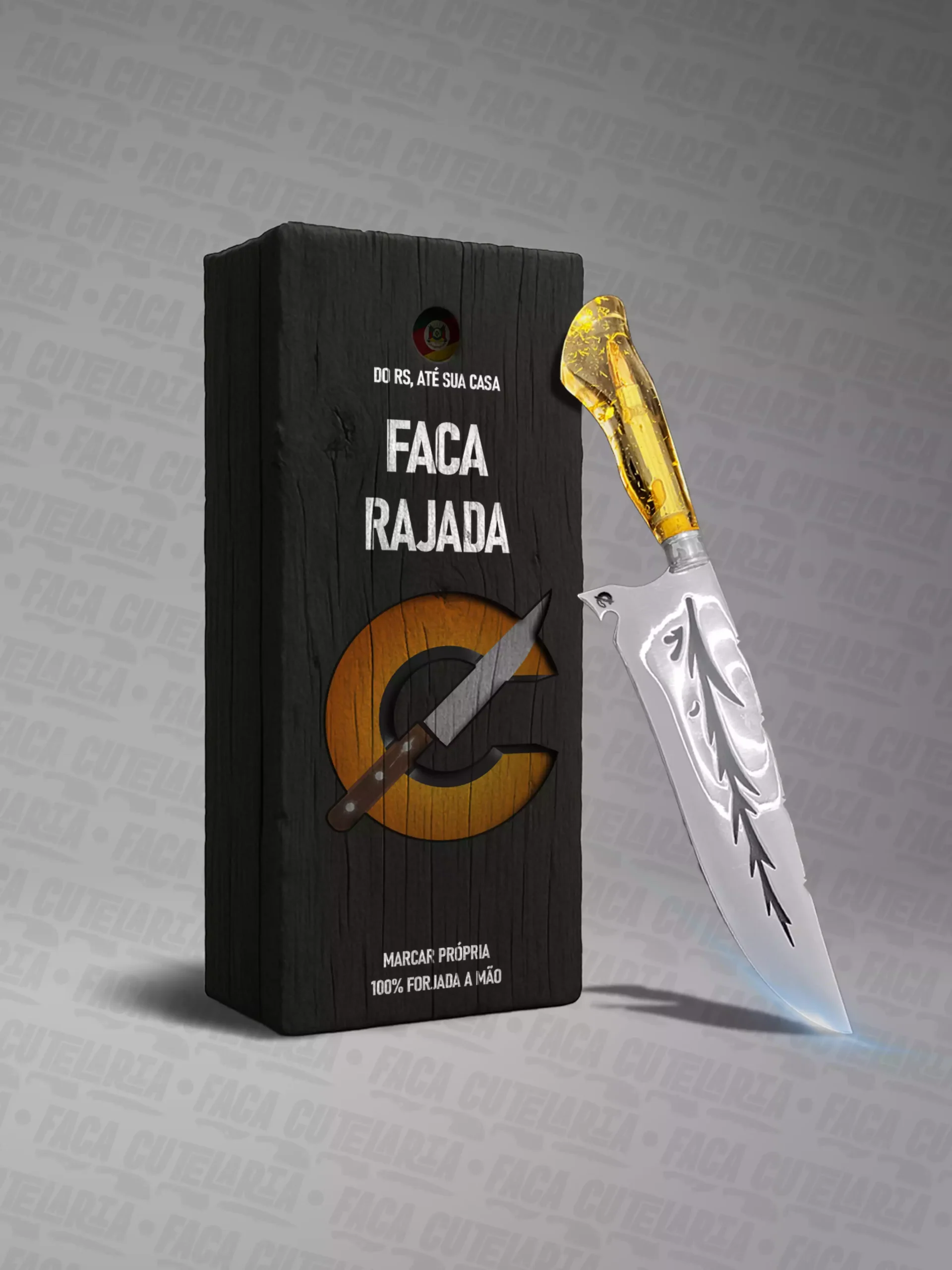 Faca Artesanal Rajada - Cutelaria Forjada A Mao + Garantia