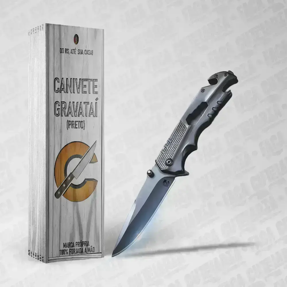 Canivete Gravatai Tatico - Aco Inox 420 Cutelaria + Garantia