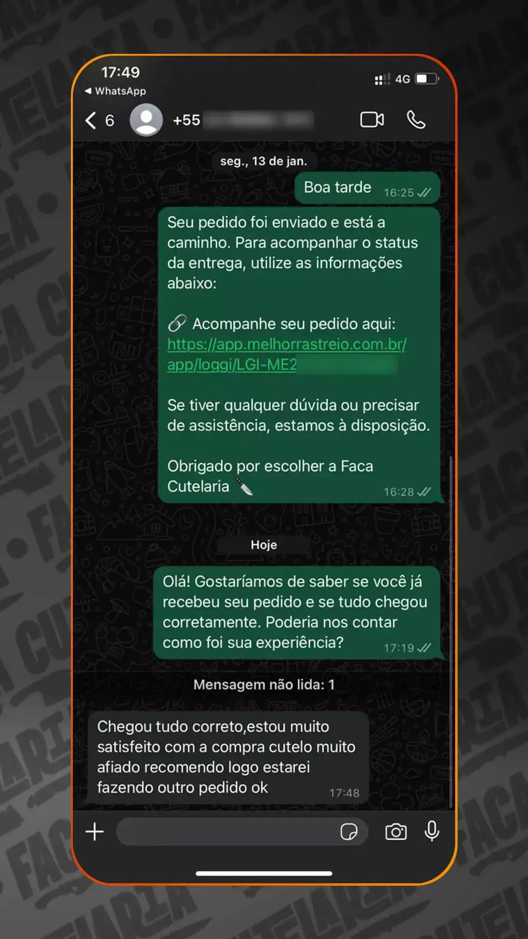 Depoimento de cliente 1